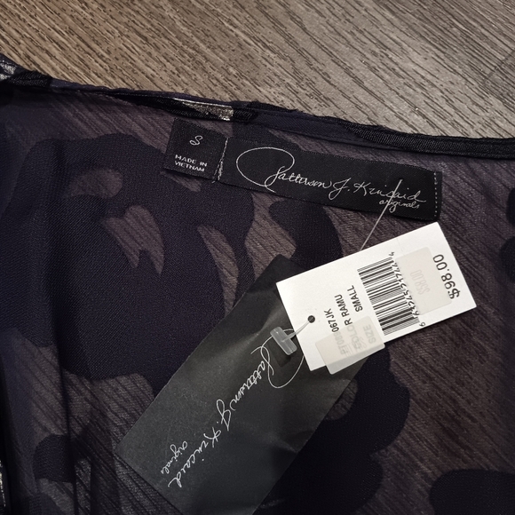 Patterson J Kincaid Purple & Gold Shear Woman's Blouse Size S With Tg $98 - Picture 4 of 4